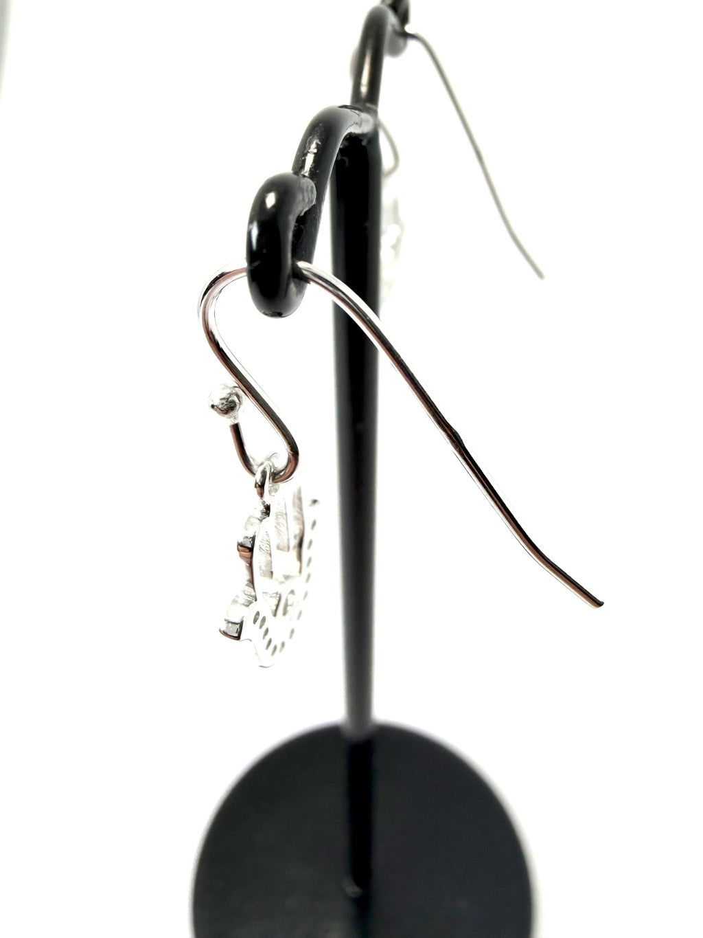Silver cubic zirconia hamsa hand earrings