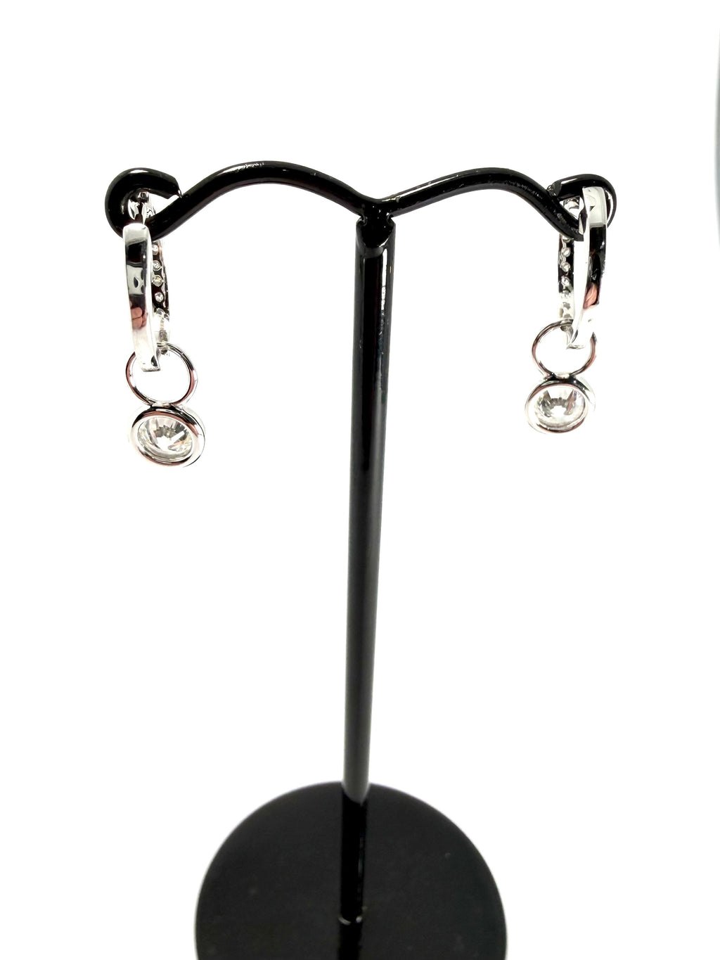 9ct 1.25ct lab diamond huggies with a lab diamond drop