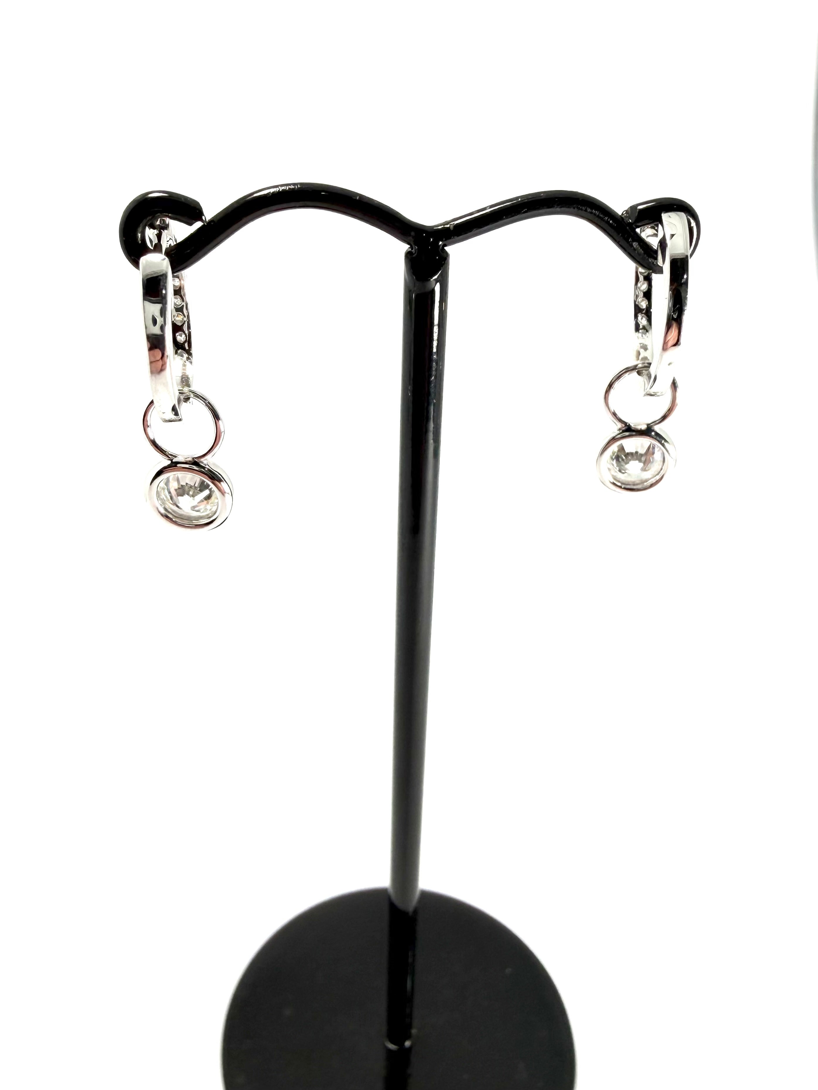 9ct 1.25ct lab diamond huggies with a lab diamond drop