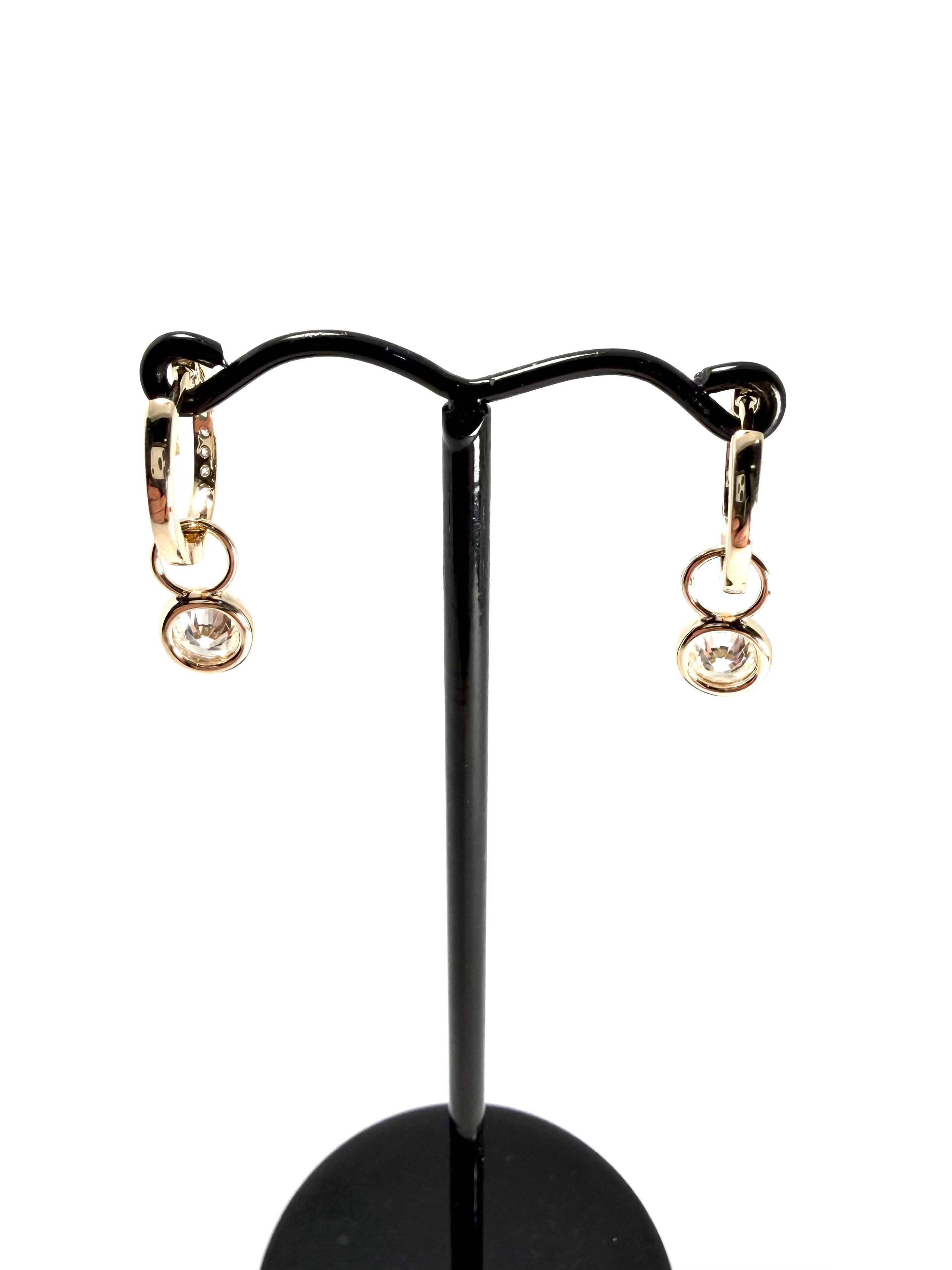 9ct 1.27ct lab diamond huggies with a lab diamond drop