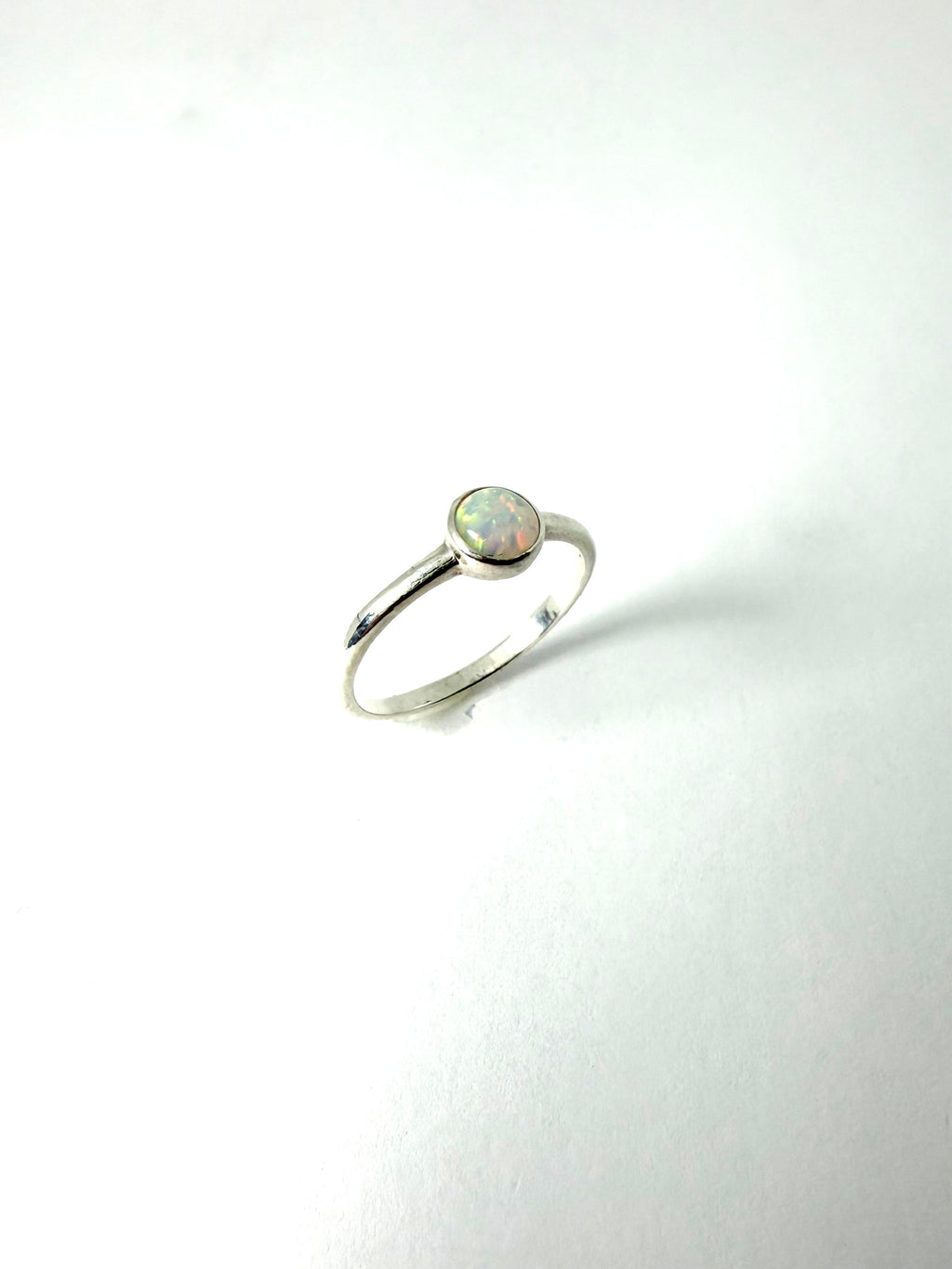 Silver lab opal ring