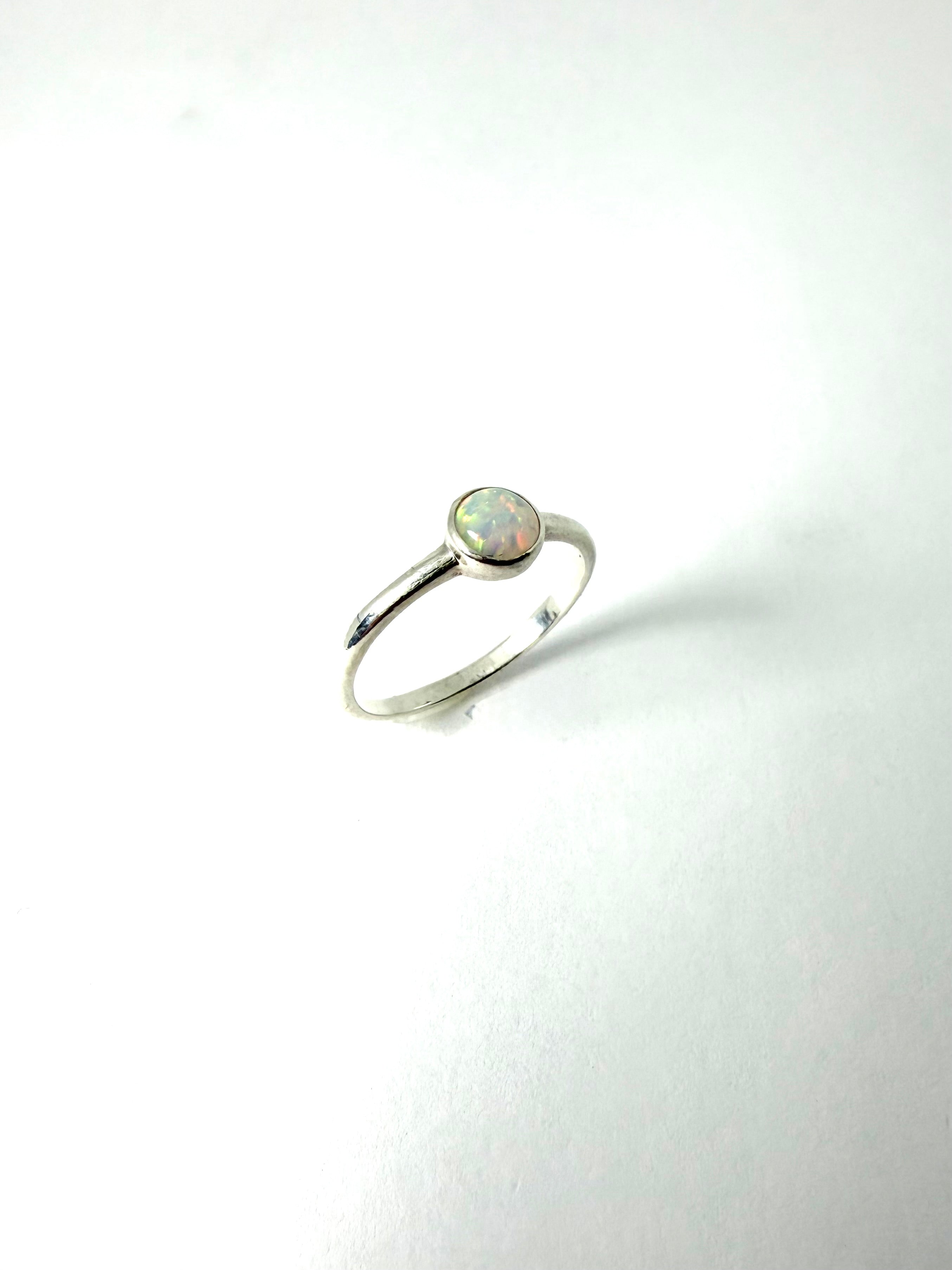 Silver lab opal ring