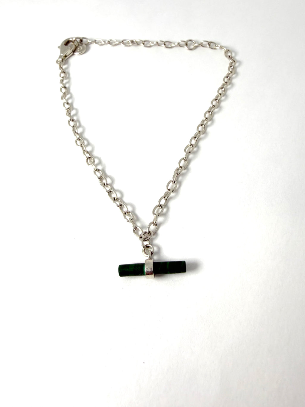 Silver malachite bracelet