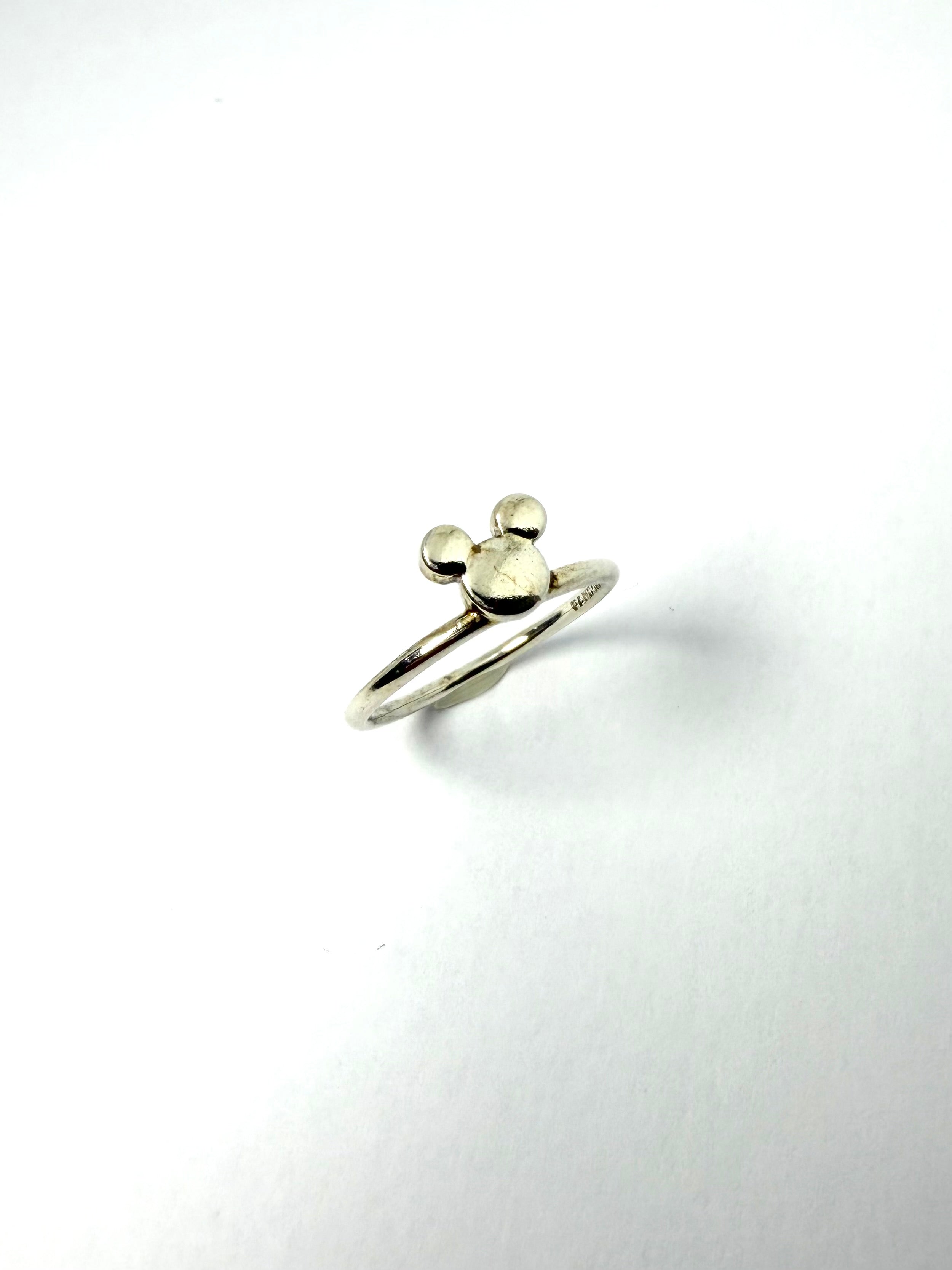 Silver mickey mouse ring
