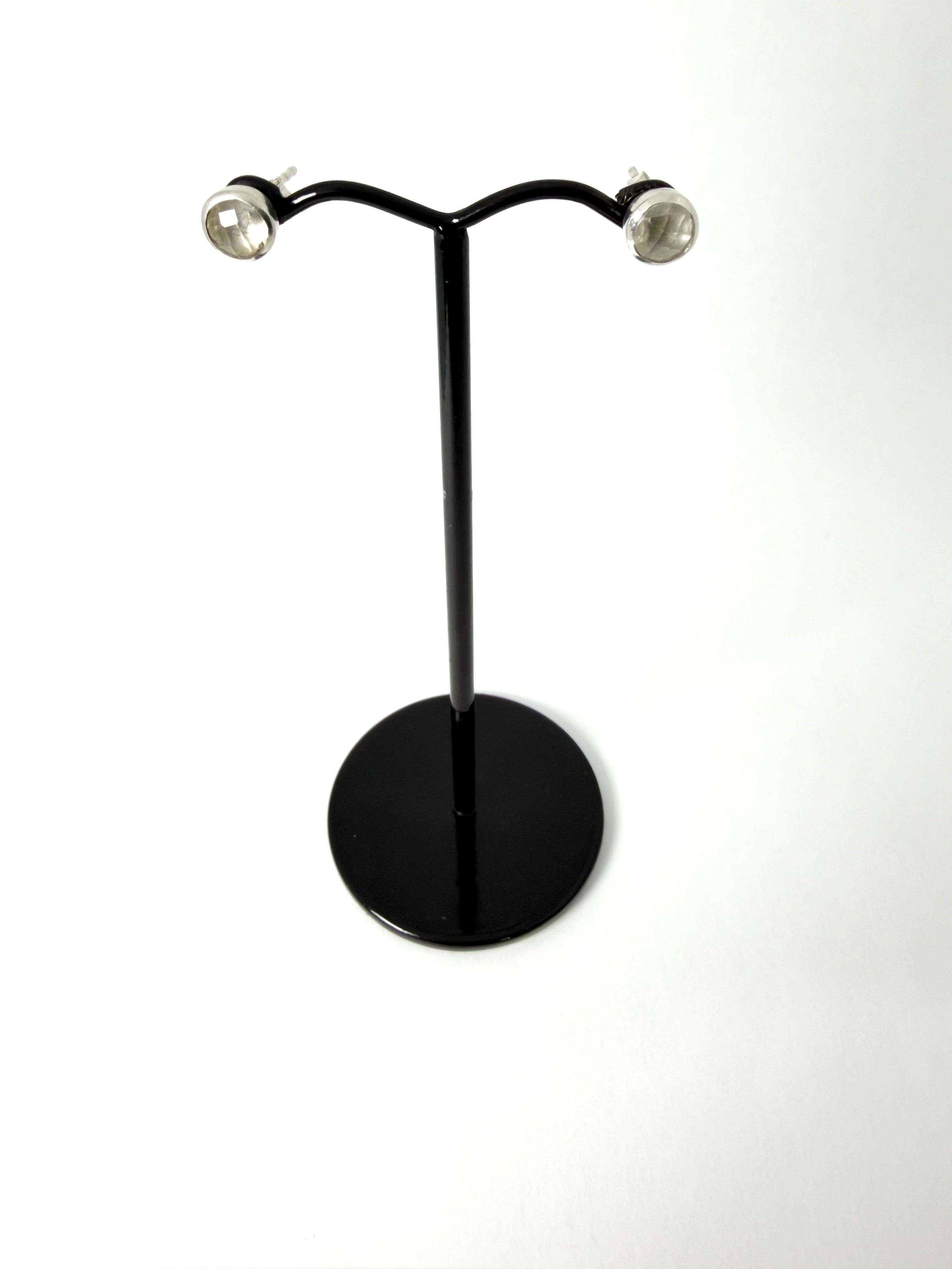 Silver moonstone earrings