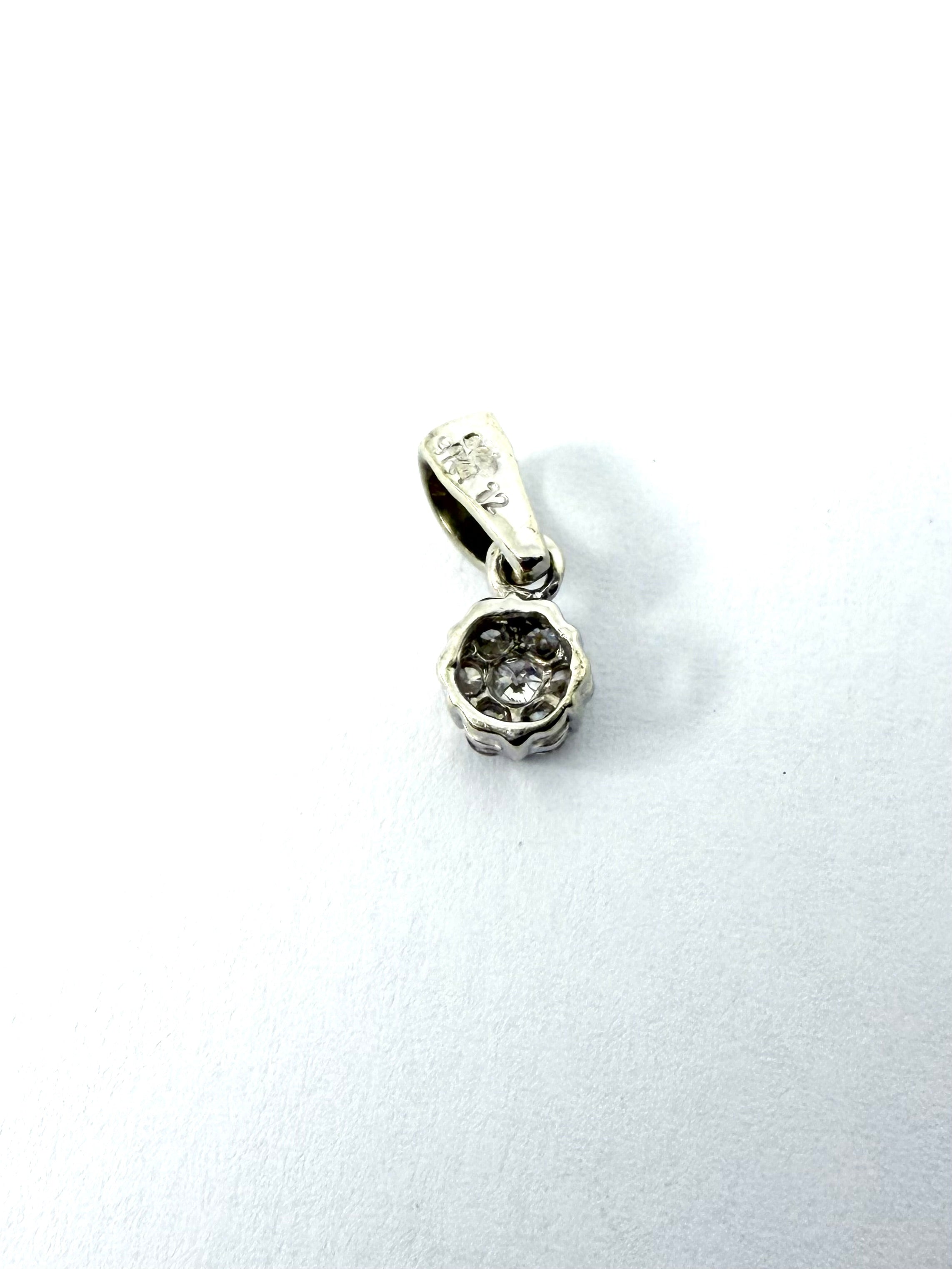 9ct white gold diamond multi-stone pendant