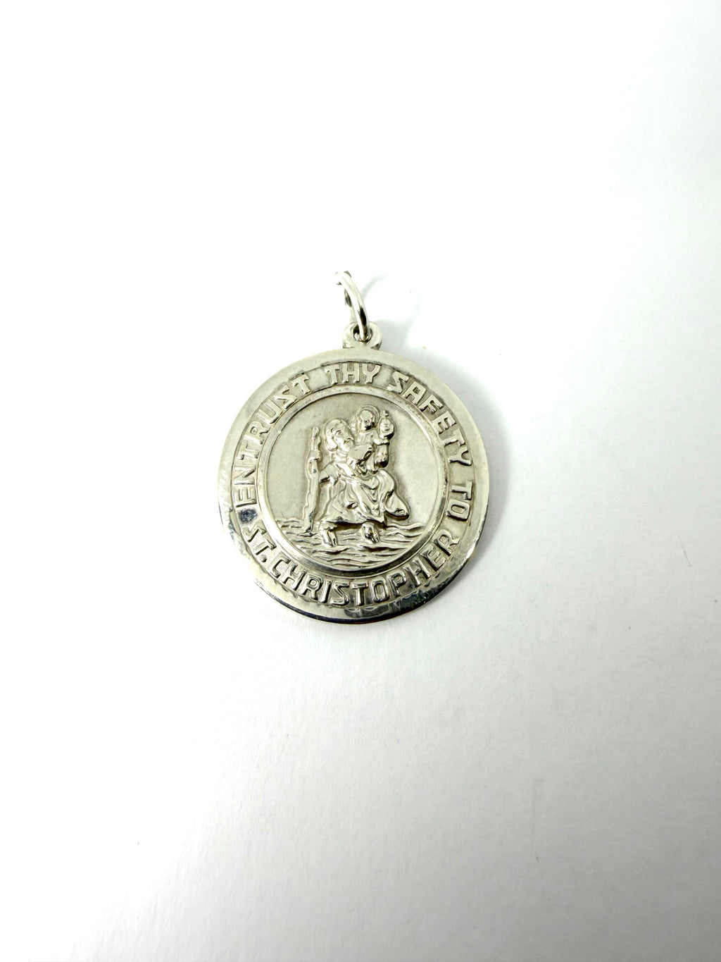 Silver st christopher pendant