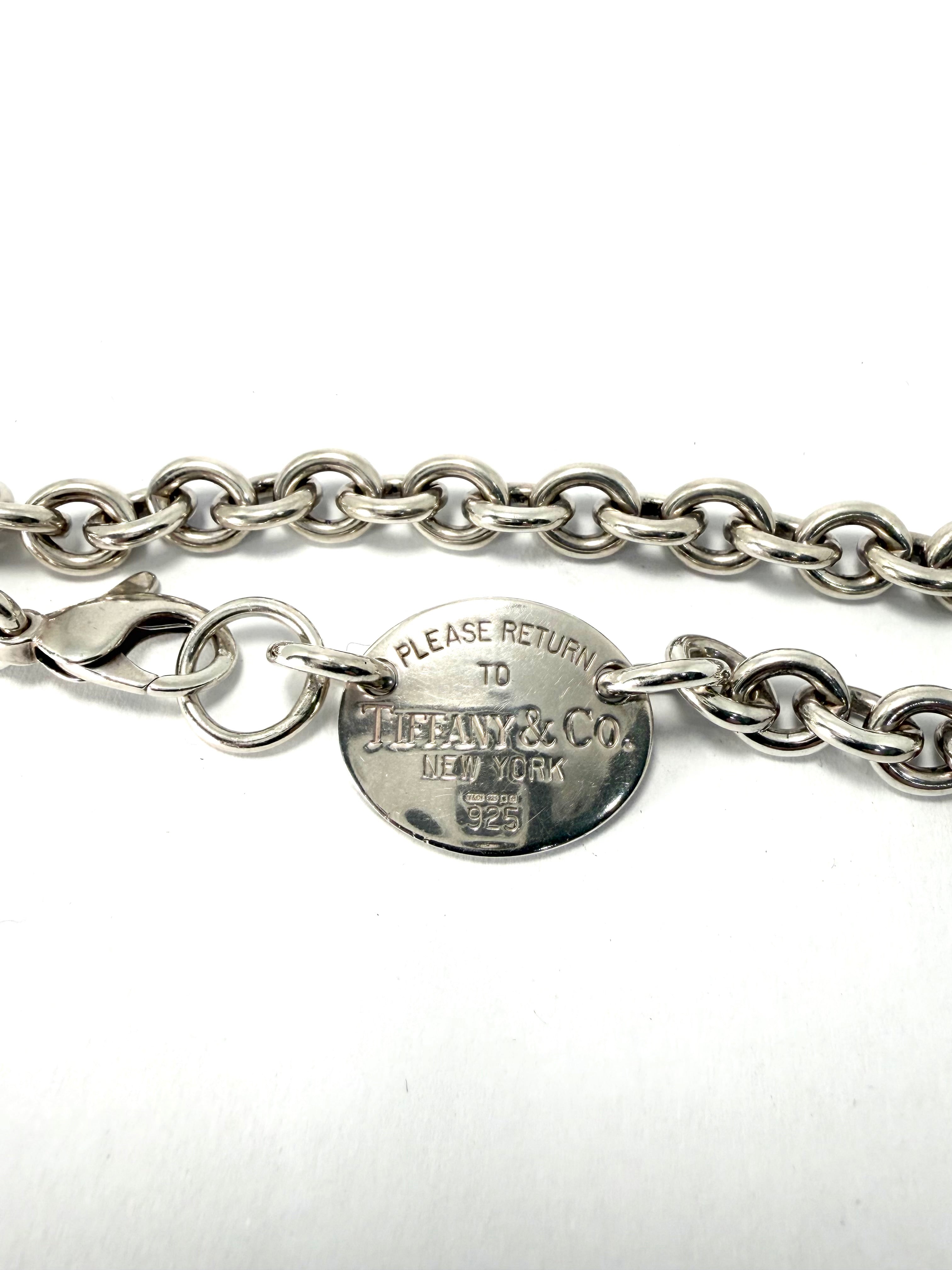 Original tiffany & co oval tag sterling silver necklace