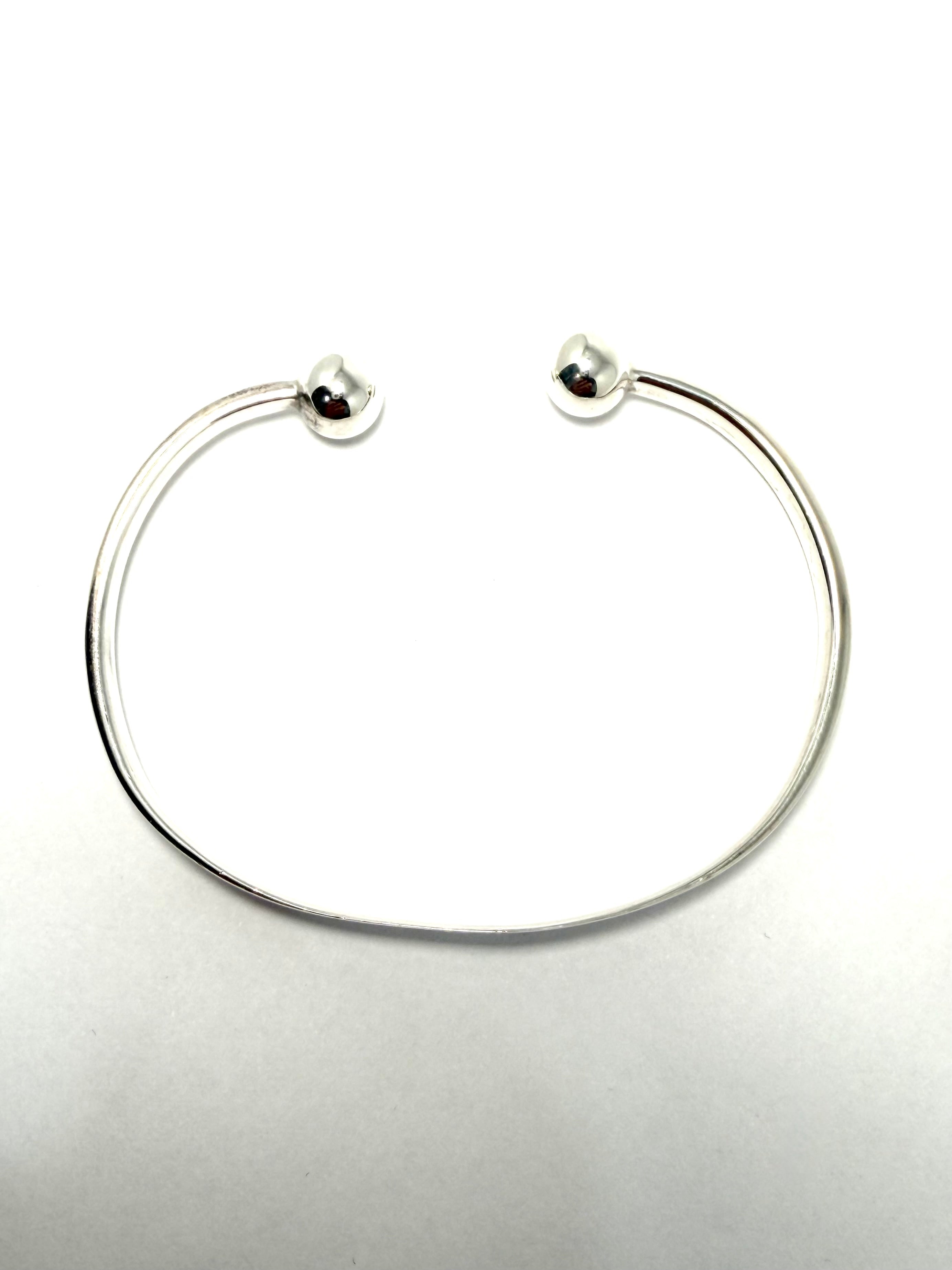 Silver torque bangle