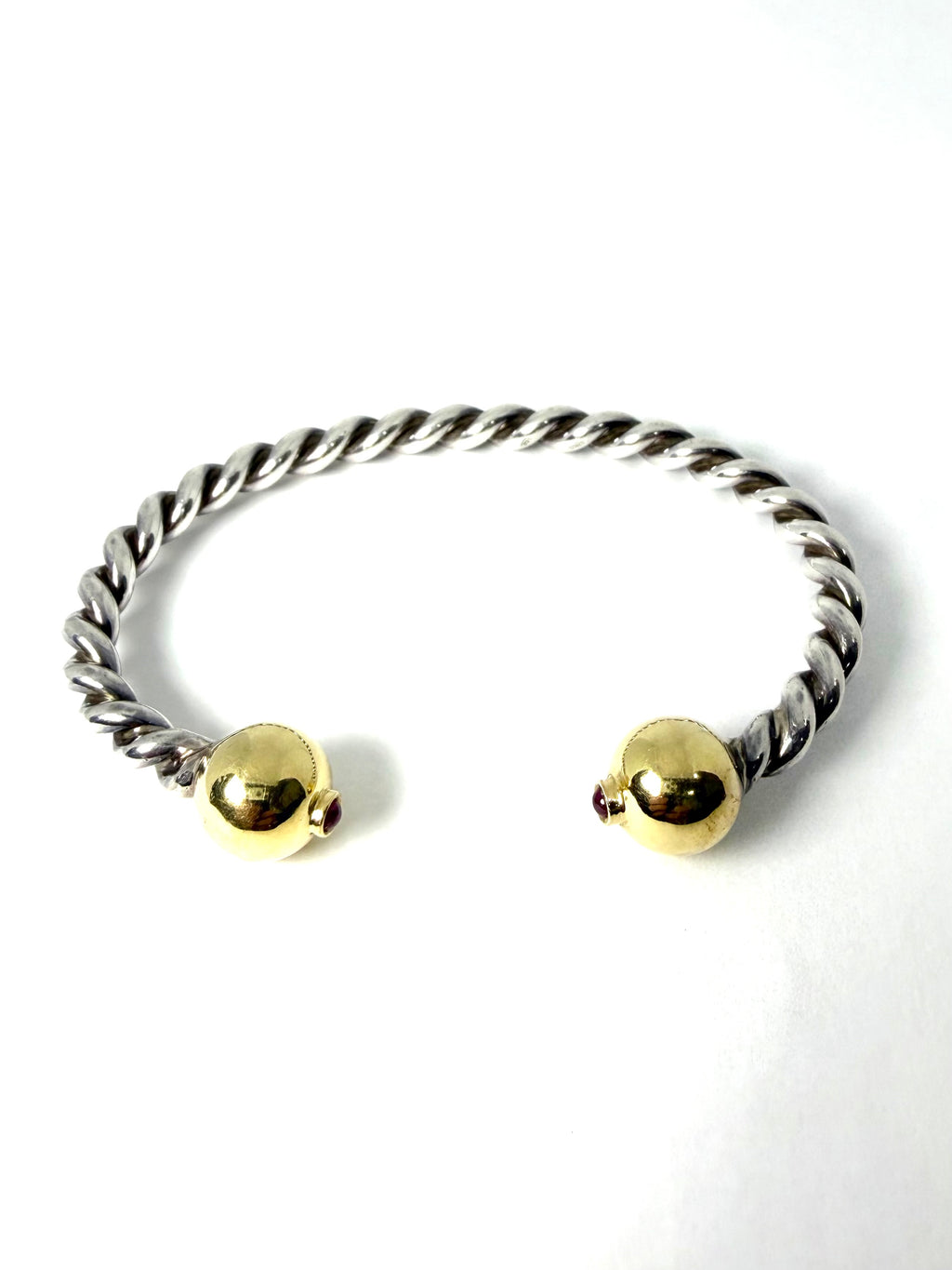 Designer silver torq bangle
