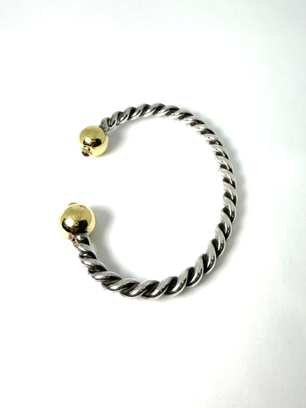 Designer silver torq bangle