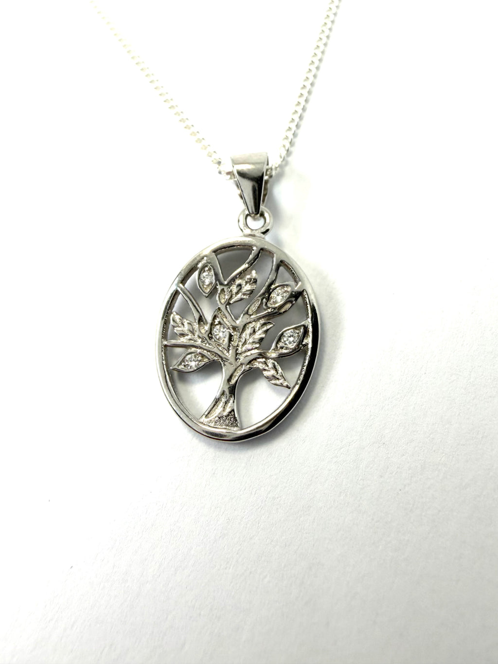 Silver tree of life pendant and necklace